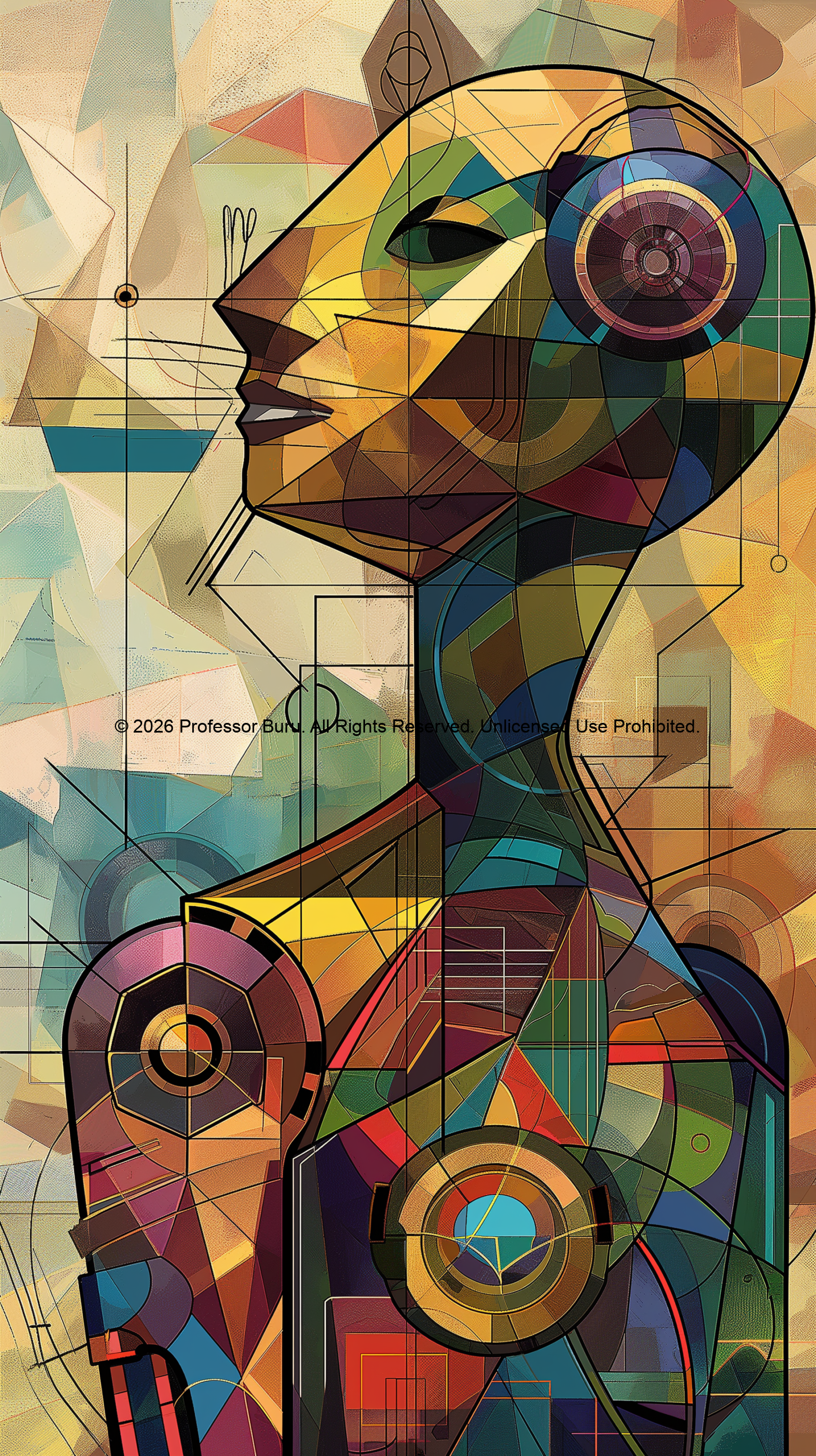 expressive cubist portrait expressive cubist portrait